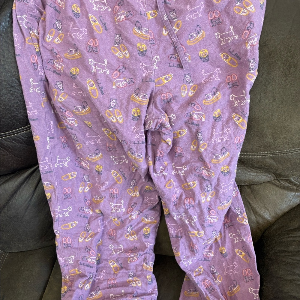 L.L. Bean Purple Kids Pajama Bottoms with Playful Prints